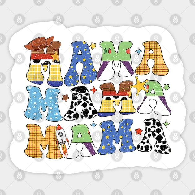 Toy Funny Story Mama Boy Mom Mother's Day Tee For Womens Sticker by Mitsue Kersting